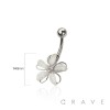 316L SURGICAL STEEL MULTI CZ PLUMERIA FLOWER HAWAII NON DANGLE BELLY BUTTON NAVEL RING 